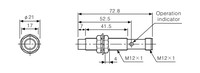 PRCM12-4AO indukt.sens., 4mm, 2-vadu 220Vac, NO, konekt.