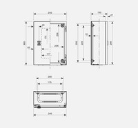 Металлический распределительный шкаф, 300 x 250 x 150 (В x Ш x Г), IP66, NSYCRN325150P Schneider Electric