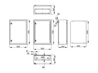 Metal distribution enclosure, 700 x 500 x 260 (H x W x D), IP65, WSA7050260 Schrack Technik