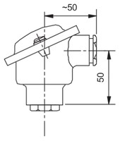 Temperature sensor with head, PT100, 6 x 80mm, DIN B, -50….500°C, TP-401 Czaki