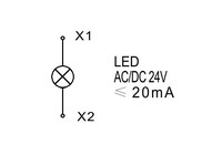 LED lamp red, 24 VAC/DC, 22mm, BZ501210B Schrack Technik