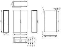 Металлический распределительный шкаф 2000 x 1200 x 500mm (В x Ш x Г), IP55, AC201252 Schrack Technik