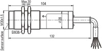 URP263 Nivelco utraskaņas sensors Microsonar 0,4-6m ; PNP ; Switch ; kabeļa garums - 3m