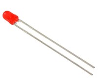 LED diode 3mm sarkana, LED3 R-LC Optosupply