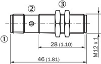 MM12-60ANS-ZCK Magnētiskais sensors M12, Sn = 60mm, NPN, NO, konektors M12, 4-pin, U=10..30 VDC