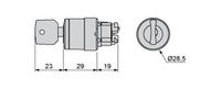 Pārslēdža galva 3 pozīcijas, ar atslēgu, 22mm, Melna, Harmony XB4 ZB4BG020 Schneider Electric