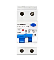 Residual current breaker with overcurrent protection (RCBO), 13A, 1P+N, 6kA, AK667613 Schrack Technik