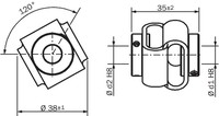 KUP-1010-D DOUBLE LOOP COUPLING Double loop coupling, shaft diameter 10 mm / 10 mm, 5326703 Sick