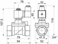 Solenoid valve S101004170N, 3/4", NC, 17mm, 2/2 WAY NBR, 0, 5/16bar, 24VDC-18W, S101004170N SMS Tork