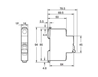 Miniature circuit-breaker (MCB) Acti9 iC60N 1P, B class, 6A, 6kA, A9F73106 Schneider Electric