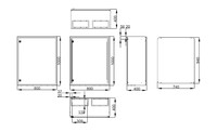 Metal distribution enclosure, 1000 x 800 x 400 (H x W x D), IP65, WSA1008400 Schrack Technik