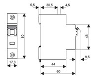 Aвтоматический выключатель (MCB) BMS4 1P, C класс, 40A, 4,5kA, BM417140 Schrack Technik