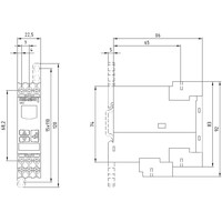 Trīs fāžu kontroles relejs 5A, 2 C/O, 160…690VAC, 0…20 s, 3UG46141BR20 Siemens