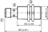 MM18-70APO-ZCK Magnētiskais sensors M18, Sn = 70mm, PNP, NC, konektors M12, 4-pin, U=10..30 VDC