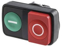 Pogas galva 22mm, ar atsperi, zaļa/sarkana, ar " I " un " O " marķējumu , ZB5AL7341 Schneider Electric