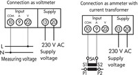 Ampērmetrs / voltmetrs 0…500VAC, 5A, DIN, MGU076K8 Schrack Technik