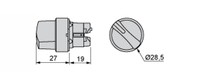 Pārslēdža galva 3 pozīcijas, ar atsperi, 22mm, Melna, Harmony XB5 ZB5AD5 Schneider Electric