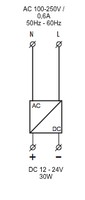 Barošanas bloks 110-230V AC uz 24V DC, 2,5A, 30W, PS30R Elko EP