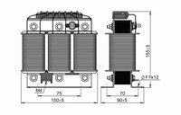 TKC1-1,5-189/400/440  ZEZ SILKO 1,5kvar DETUNED REACTORS, 400 V (supply voltage), 189 Hz (7%), capacitors at 440 V